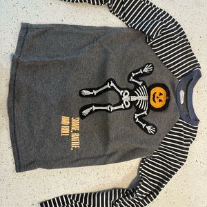 Mud Pie Gray Skeleton Long Sleeve Tee